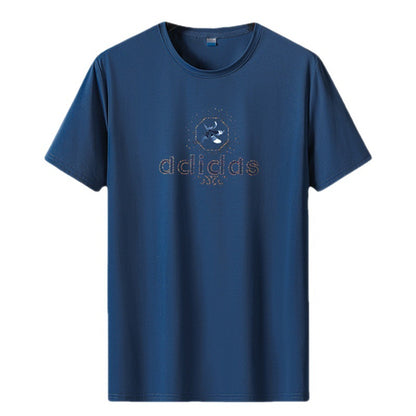 Elastic Quick-Drying Men's T-Shirts Wholesale Summer Casual Ice Silk Sports Short-Sleeved Couple Wear T3828 Thin Style