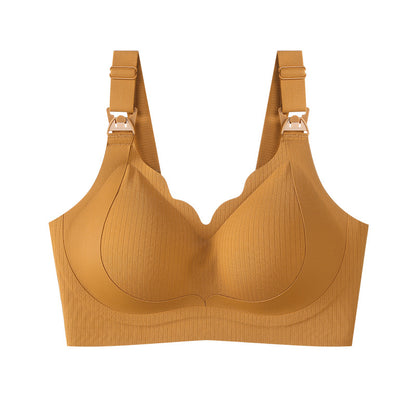 Pregnant Women's Breastfeeding Underwear Gather-up Anti-sagging Pregnancy Lactation Period Non-rims Gathering Para-lactation Postpartum Feeding Bra Thin