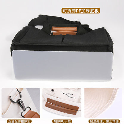 Popular Japanese and Korean Women's Bag Multi-Flap Pocket Pants Handbag Ins Shoulder Bag Casual Crossbody Bag Women's Large Capacity Canvas Bag