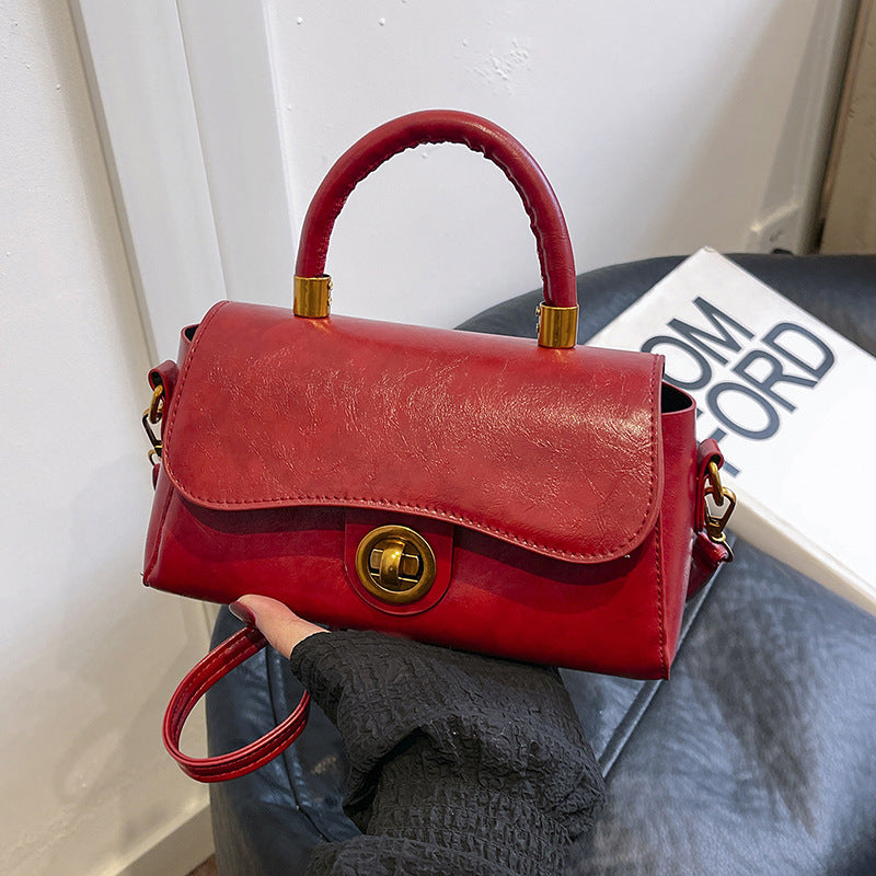 Autumn and Winter Portable Commuter Bag Women's 2024 New Fashionable Retro Small Square Bag All-match Multi-functional Shoulder Crossbody Bag Fashionable