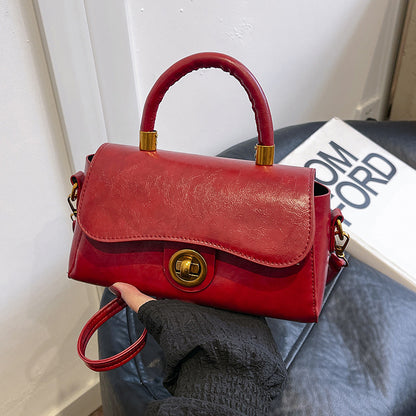Autumn and Winter Portable Commuter Bag Women's 2024 New Fashionable Retro Small Square Bag All-match Multi-functional Shoulder Crossbody Bag Fashionable