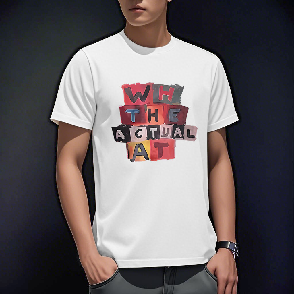 Men's Short-sleeved T-shirt American Casual Summer Round Neck Printed Base Breathable T-shirt All-match Top Half-sleeved Round Neck T-shirt
