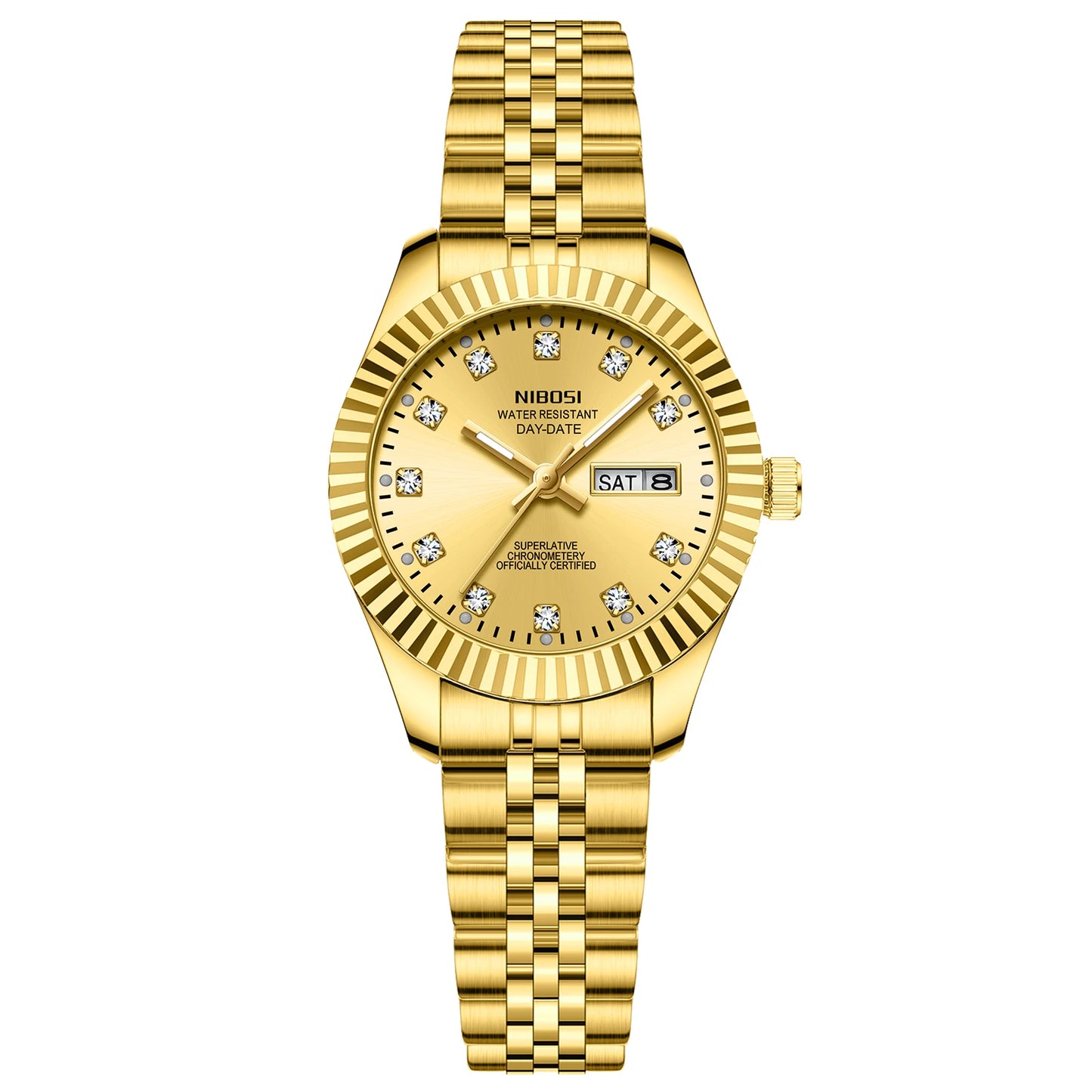 NIBOSI Fashion Women Watches Top Brand Luxury Diamond Ladies Quartz Watches Business Week Display Female Clock Wristwatch Reloj