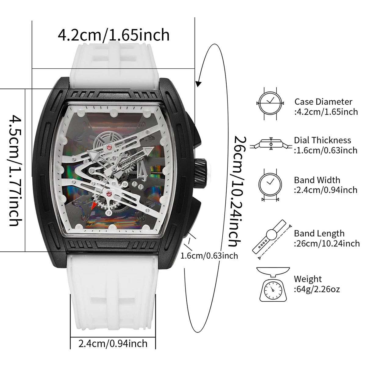 Luxury Men Quartz Watches Casual Silicone Strap Sports Wristwatches for Man Clock Reloj Hombre（Without Box）