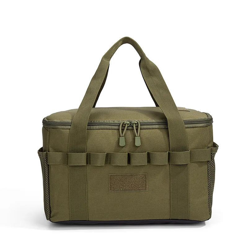 Outdoor Camping Tactical Bag - 14L Large Capacity Multi-Functional Tool & Picnic Gear Organizer with Multiple Compartments Black