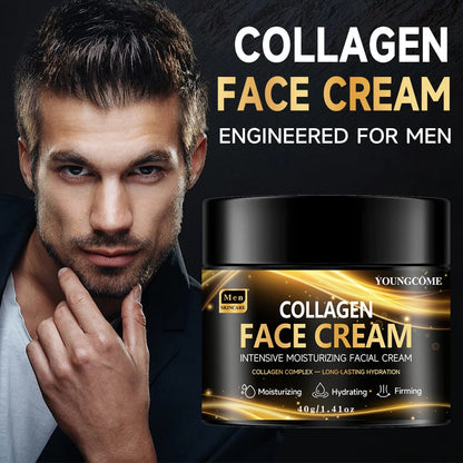 Men's Collagen Moisturizing Cream Skincare Fade Facial Wrinkles Hyaluronic Acid Firming Skin Moisturizer