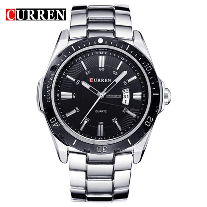 CURREN Fashion Men's Quartz Watch Stainless Steel Waterproof Luminous Man Watch Chronograph Date Multifunction Watches For Men