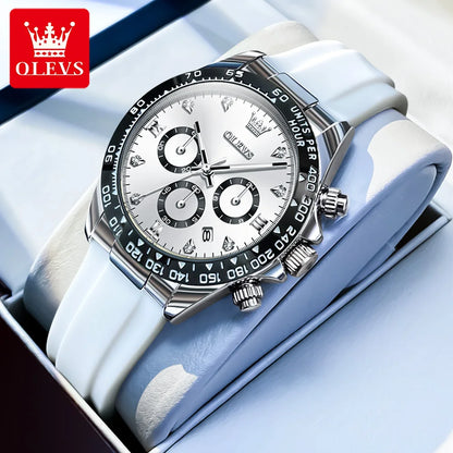 OLEVS Luxury Ladies Fashion High Quality Quartz Watch Calendar Waterproof Quality Women Watches Silicone Strap Clock Reloj