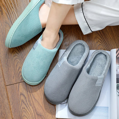 Winter Warm Fur Home Slippers Women Comfort Mute Non Slip Plush Slides Woman Solid Color Soft Sole Indoor Bedroom Slippers 2024