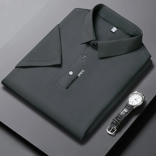 Men's Short Sleeve Solid Color Polo Shirt Breathable Comfortable