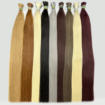Human Hair Bulk No Weft Vietnamese Hair Virgin Remy Straight Hair Bulk 12-30inch 100g 100%  99j Real Natural Hair Extension Grey
