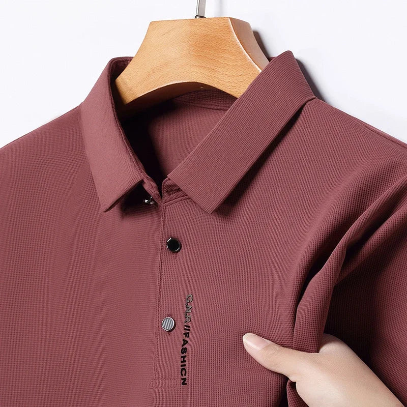 Men's Short Sleeve Solid Color Polo Shirt Breathable Comfortable