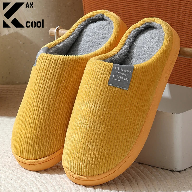 Winter Warm Fur Home Slippers Women Comfort Mute Non Slip Plush Slides Woman Solid Color Soft Sole Indoor Bedroom Slippers 2024