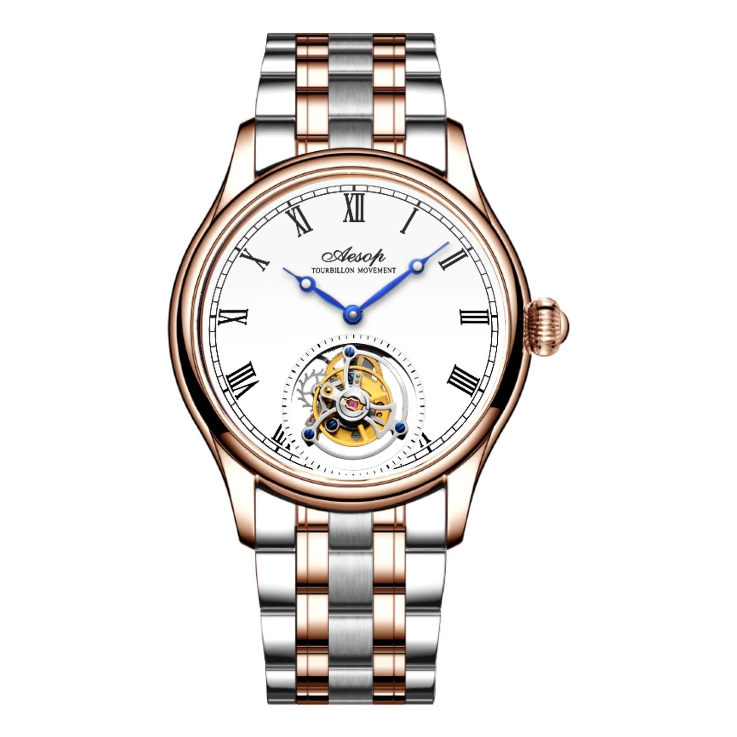 Aesop Real Flying Tourbillon Movement Mechanical Watches Luxury Watch for Men Skeleton Tourbillon Watch Sapphire Official Store