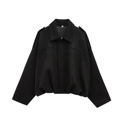 HH Women's Street Fashion Solid Loose Suede Texture Coats Causal Long