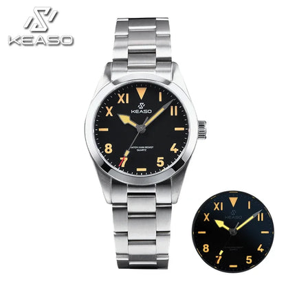 KEASO Top Men's Dive Watches MIYOTA 2035 Quartz Movement Sapphire C3 Luminous 200M Waterproof Sports 316L Solid Steel Watch
