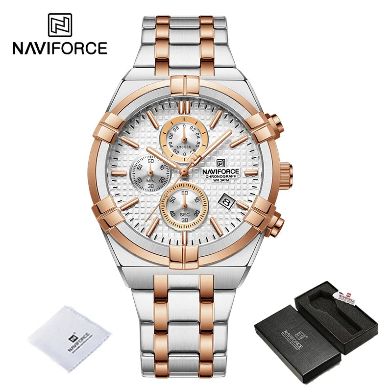NAVIFORCE Original Watches for Men Quartz Fashion Sport Chronograph Male Simple Wild Waterproof ate Display Wristwatch Man Clock