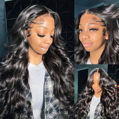 Body Wave 13x6 Hd Lace Human Hair Wig Transparent 13x4 Lace Front Wigs Preplucked 40 Inch Human Hair Lace Frontal Wigs 4x4 5x5