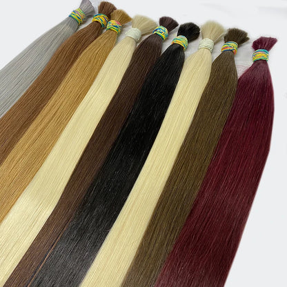 Human Hair Bulk No Weft Vietnamese Hair Virgin Remy Straight Hair Bulk 12-30inch 100g 100%  99j Real Natural Hair Extension Grey