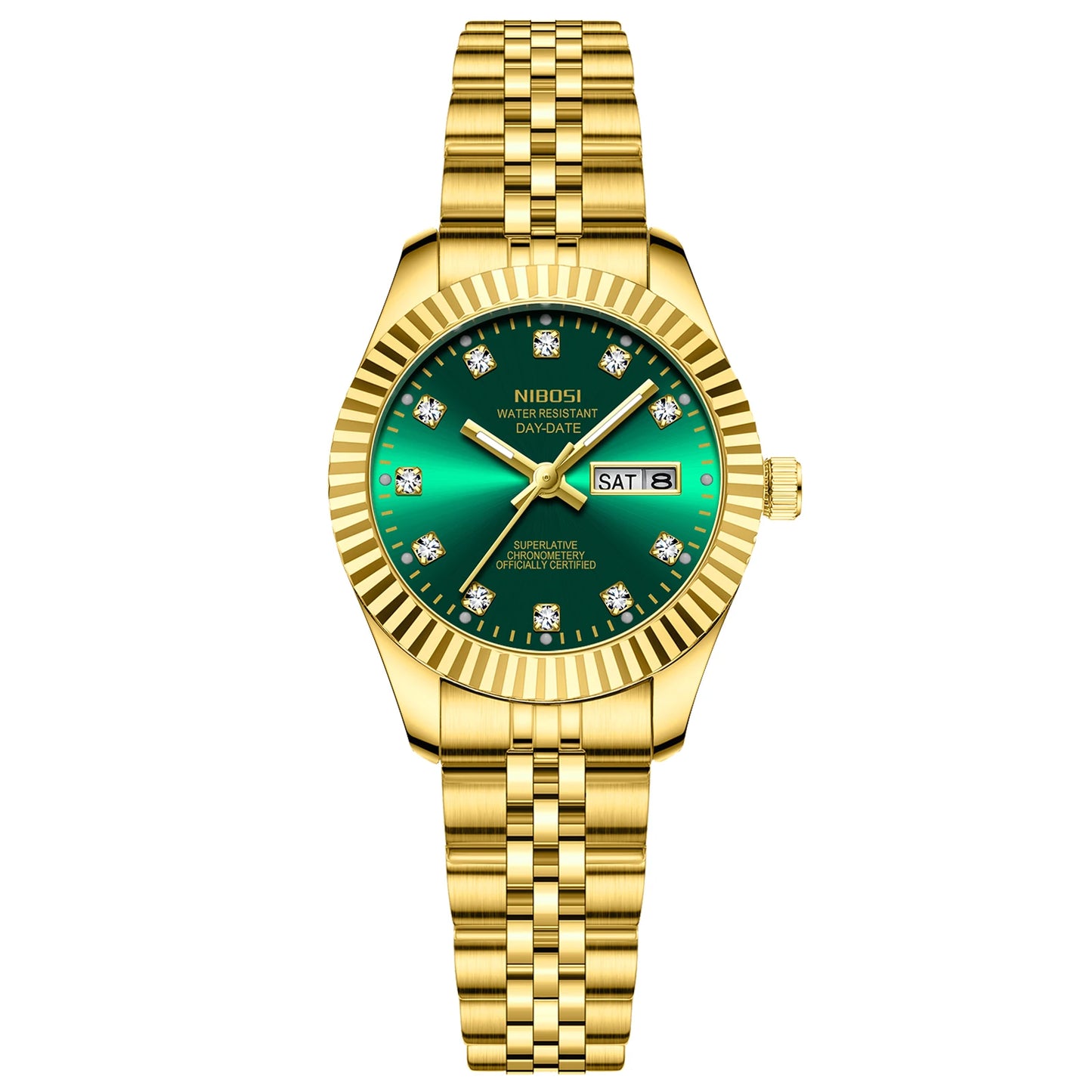 NIBOSI Fashion Women Watches Top Brand Luxury Diamond Ladies Quartz Watches Business Week Display Female Clock Wristwatch Reloj