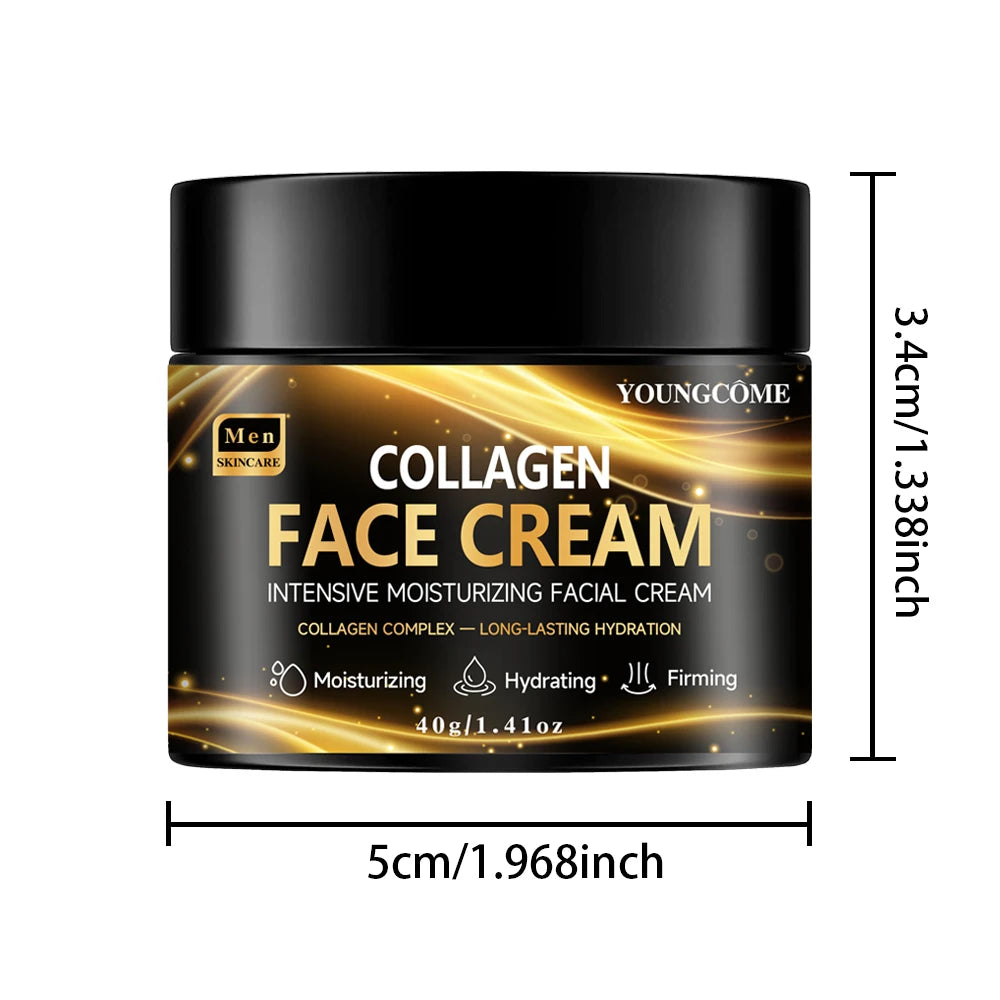 Men's Collagen Moisturizing Cream Skincare Fade Facial Wrinkles Hyaluronic Acid Firming Skin Moisturizer
