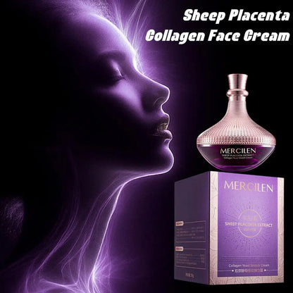 Sheep Placenta Collagen Yeast Moisturizing Facial Cream Natural Nourishing Hydrating Smooth Soft Skin Daily Face Care
