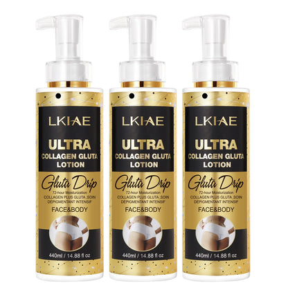 LKIAE Ultra Collagen and Glutathione Whitening Body Lotion, Deeply Moisturizing, Smooth, Soften Skin, Improve Rough Skin Cream