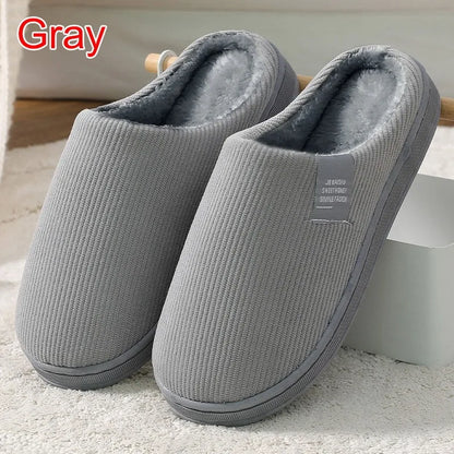 Winter Warm Fur Home Slippers Women Comfort Mute Non Slip Plush Slides Woman Solid Color Soft Sole Indoor Bedroom Slippers 2024