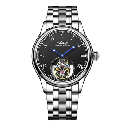 Aesop Real Flying Tourbillon Movement Mechanical Watches Luxury Watch for Men Skeleton Tourbillon Watch Sapphire Official Store