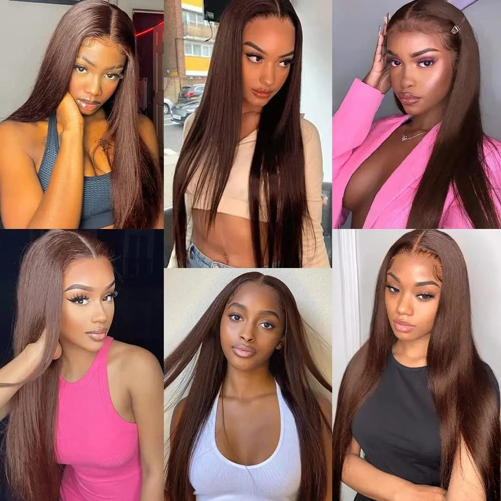 Color 4 Brown Straight Bundles Human Hair Dark Brown Human Hair Bundles Brazilian Unprocessed Virgin Weave No Tangle Hair