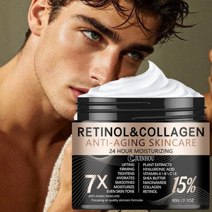 JUINHOU Men's Retinol Collagen Anti-Aging Skin Cream Moisturizes Skin to Make Wrinkles Less Noticeable Refreshing and Non-greasy