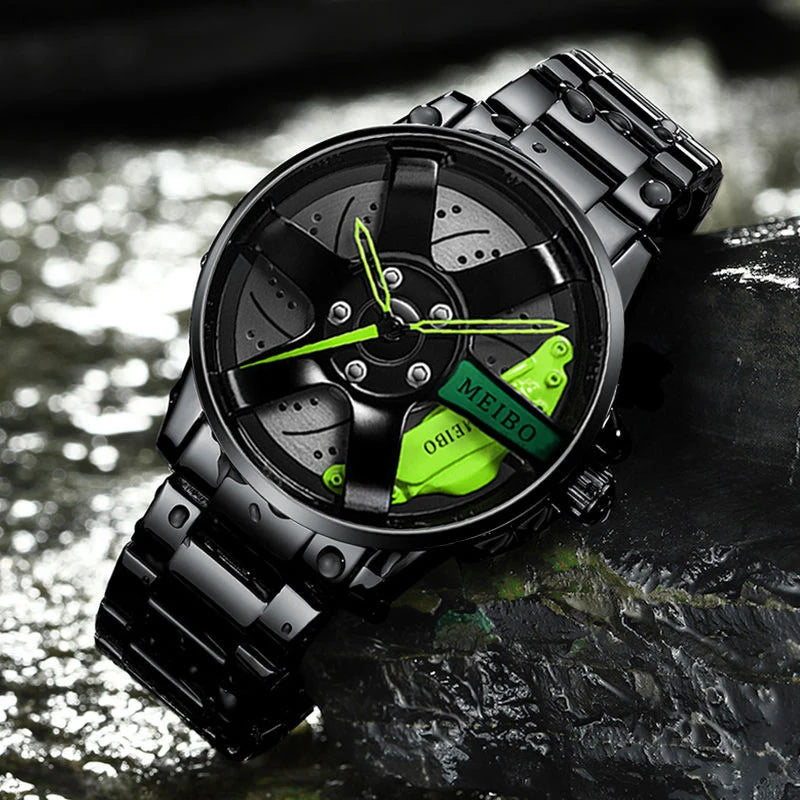 Top Watch Brand Car Wheel Rim Hub Watches Men Super Car Rim Hub Men Watch Stainless Steel Wholesale Watch For Car GTR