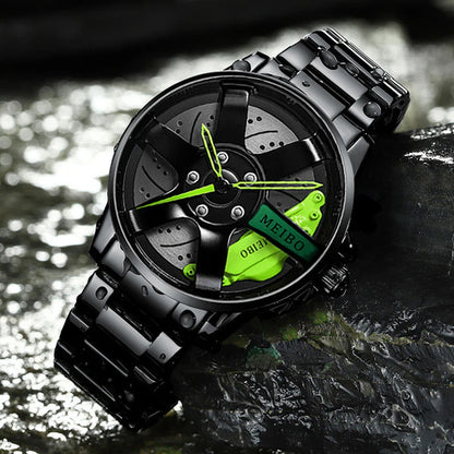 Top Watch Brand Car Wheel Rim Hub Watches Men Super Car Rim Hub Men Watch Stainless Steel Wholesale Watch For Car GTR