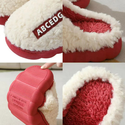 Winter Mens Slippers Warm Home Slippers Couple Indoor Non-slip Slides New Soft Sole Fur Cotton Shoes Plush Casual Women Slippers