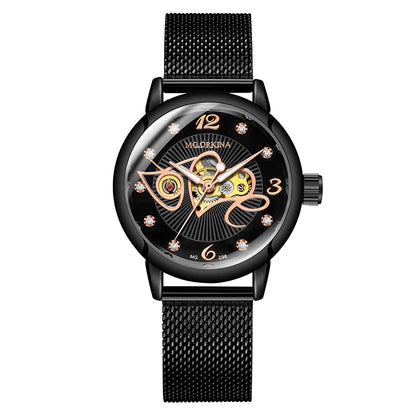 ORKINA Automatic Mechanical Women's Watch Top Brand Luxury Fashion Casual Leather or Stainless Steel Band Lady Dress Wristwatch