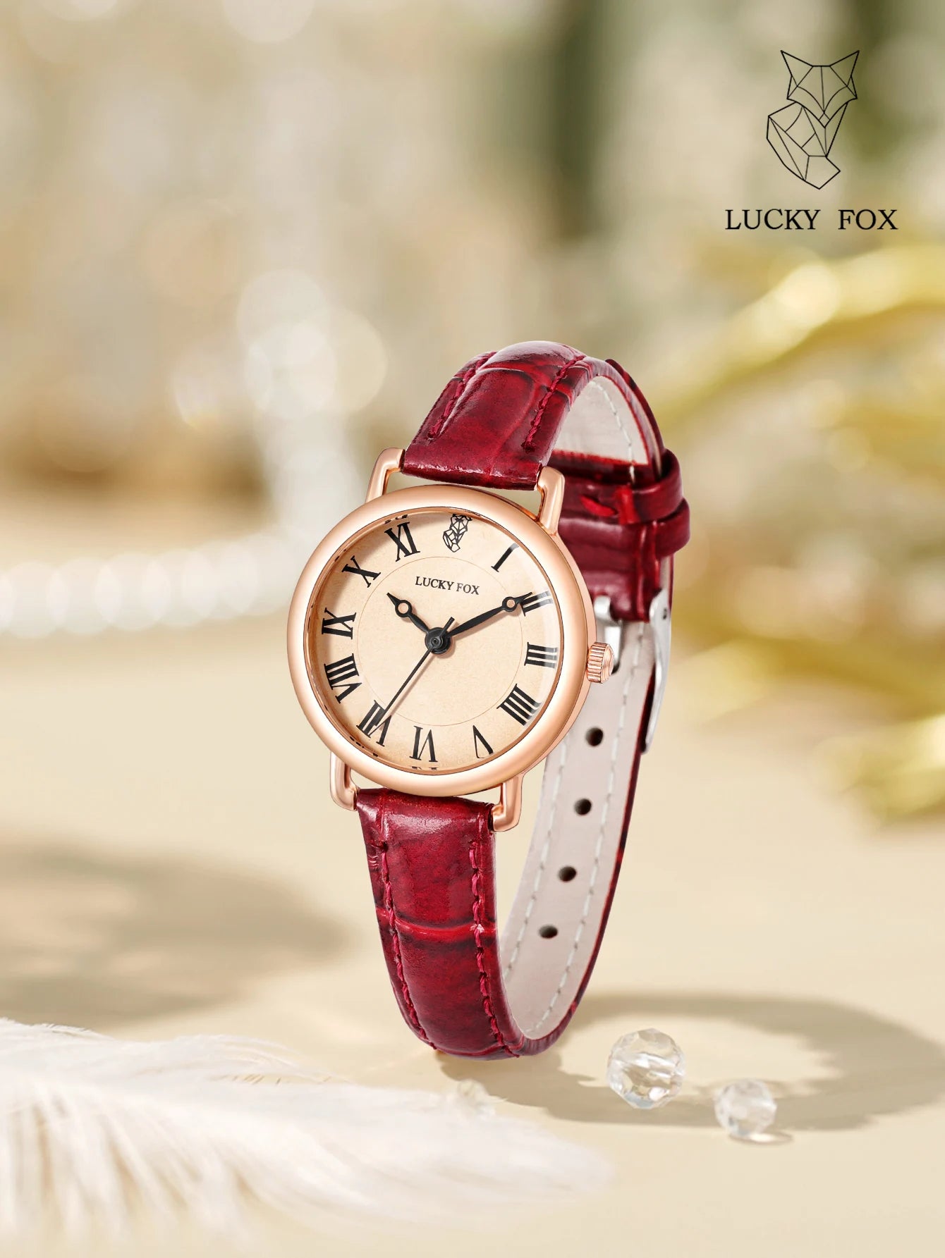 LUCKYFOX Fashionable ladies watch with a simple and elegant design small dial ladies quartz watch; Christmas gift; wristwatch