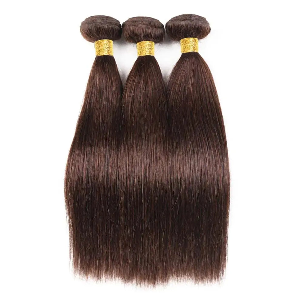 Color 4 Brown Straight Bundles Human Hair Dark Brown Human Hair Bundles Brazilian Unprocessed Virgin Weave No Tangle Hair