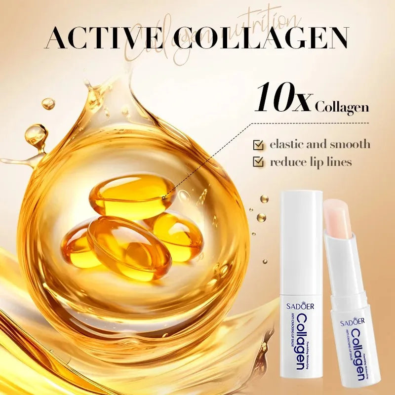 Collagen Moisturizing Lip Balm, Nourishing and Anti-Cracking,