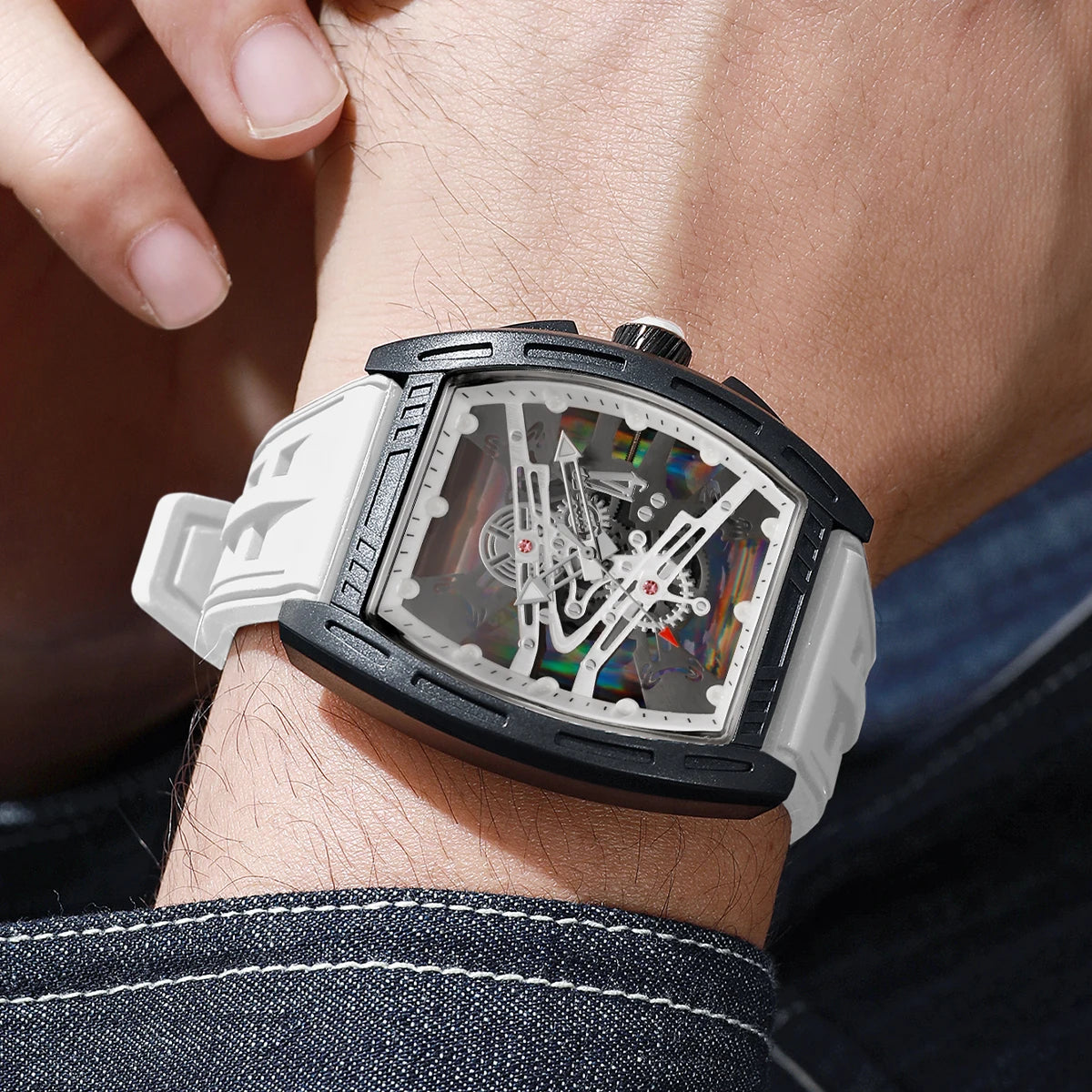 Luxury Men Quartz Watches Casual Silicone Strap Sports Wristwatches for Man Clock Reloj Hombre（Without Box）