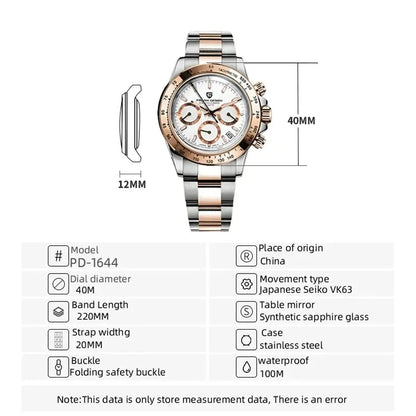 PAGANI DESIGN 2026 New Chronograph Men's Watches Top Brand Luxury Mens Quartz Wrist Watch Men Luminous Waterproof Watch Men