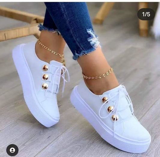 Platform Casual Sport Shoes Women's Plus Size 43 Lace Up Sneakers Wedge Non Slip Woman Vulcanize Casual Shoes Zapatos De Mujer