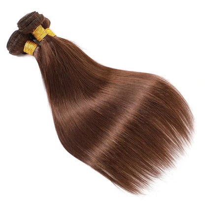 Color 4 Brown Straight Bundles Human Hair Dark Brown Human Hair Bundles Brazilian Unprocessed Virgin Weave No Tangle Hair