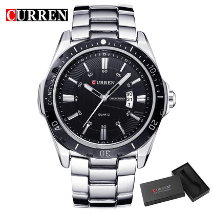 CURREN Fashion Men's Quartz Watch Stainless Steel Waterproof Luminous Man Watch Chronograph Date Multifunction Watches For Men