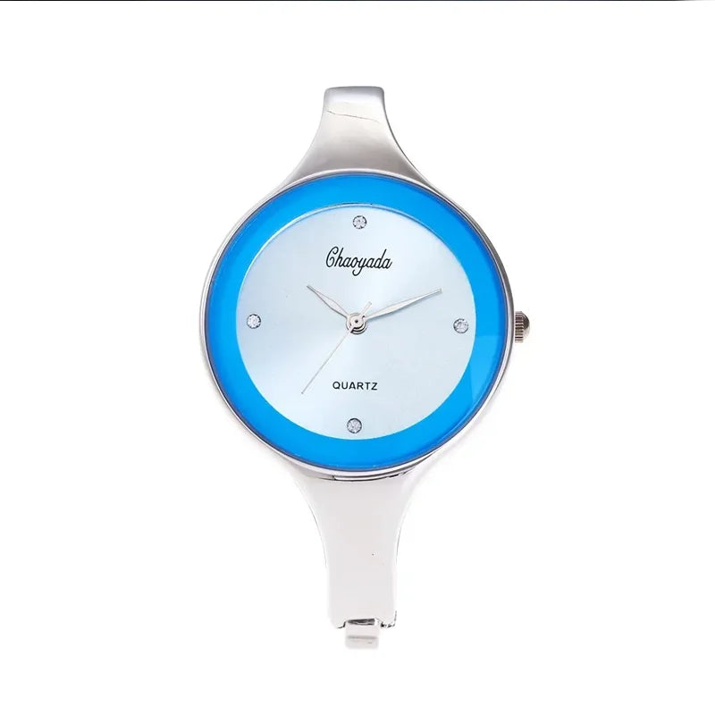 Minimalist Women Cuff Watch Fashion Casual Round Lady Women Bracelet Girls Watches Gold Stainless Steel Quartz Watch Reloj Mujer