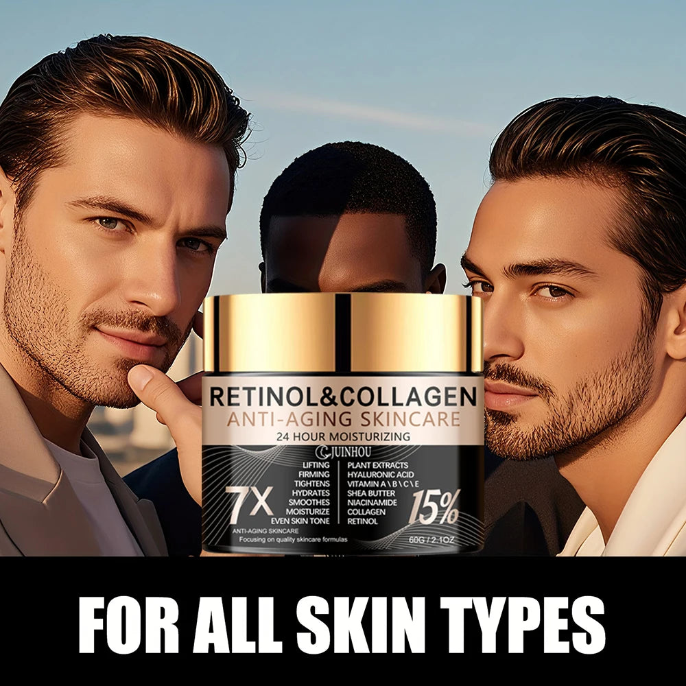 JUINHOU Men's Retinol Collagen Anti-Aging Skin Cream Moisturizes Skin to Make Wrinkles Less Noticeable Refreshing and Non-greasy