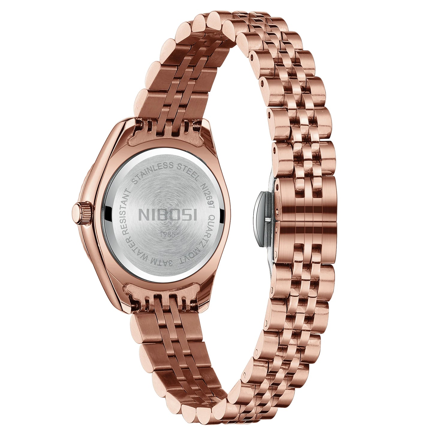 NIBOSI Fashion Women Watches Top Brand Luxury Diamond Ladies Quartz Watches Business Week Display Female Clock Wristwatch Reloj