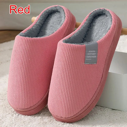 Winter Warm Fur Home Slippers Women Comfort Mute Non Slip Plush Slides Woman Solid Color Soft Sole Indoor Bedroom Slippers 2024