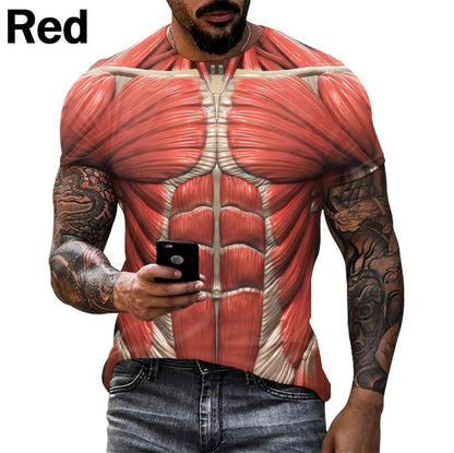 New Funny Muscle 3D T Shirt Men's Fashion Casual T-shirt Men Women Round Neck Short Sleeve Unisex Children Tshirt Clothes