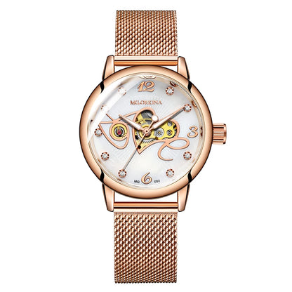 ORKINA Automatic Mechanical Women's Watch Top Brand Luxury Fashion Casual Leather or Stainless Steel Band Lady Dress Wristwatch