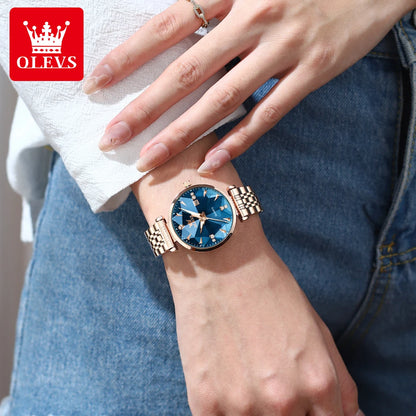 OLEVS 5536 Women's Watch High Quality Elegant Jewelry Design Waterproof Quartz Watch Luxury Rose Gold Women's Watch Reloj Mujer